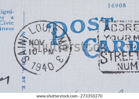 1940 Saint Louis post mark.  Actual post mark on an old postcard.  