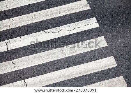 Zebra crossing by top view