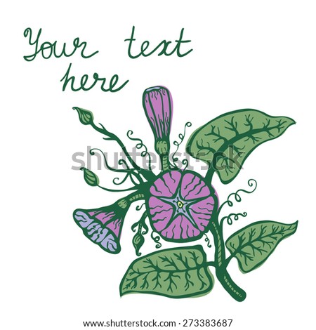 Floral hand-drawn vector illustration in doodle style