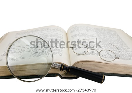 ancient book isolated on a white