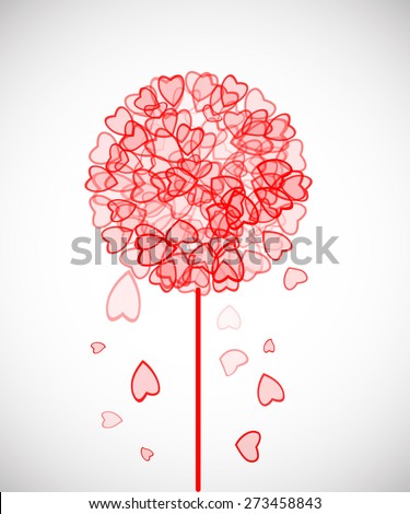  flowers from hearts. Isolate vector
