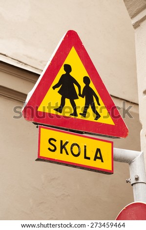 Swedish school sign