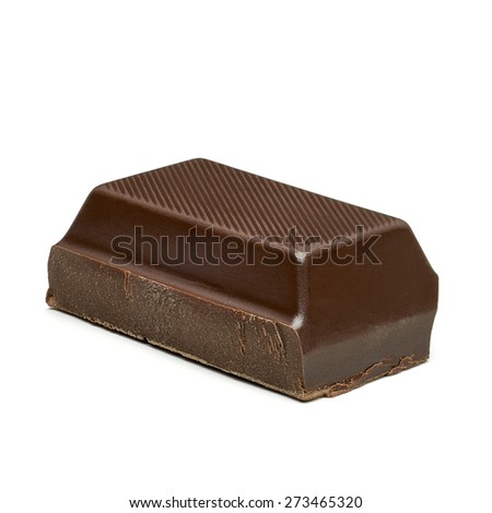 Couverture chocolate block on white background