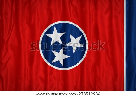 Tennessee flag pattern with a peace on fabric texture,retro vintage style