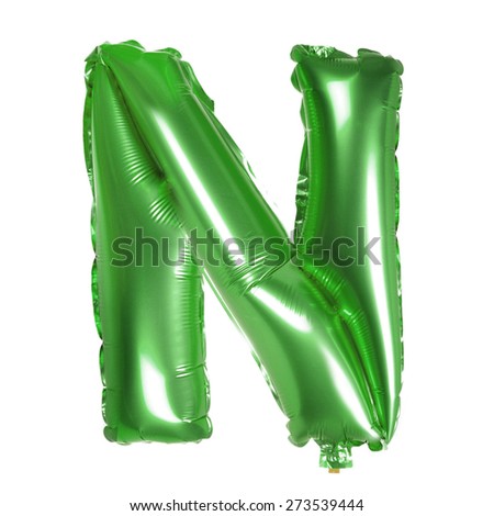 Green balloon font part of full set upper case letters 