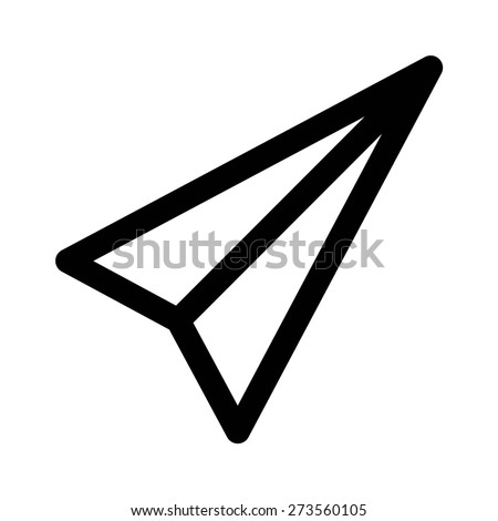 Send mail / email message paper airplane line art vector icon for apps and websites