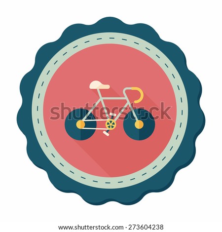 bicycle flat icon with long shadow,eps10