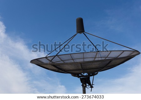 satellite dish with blue sky