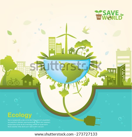 Ecology concept save world vector