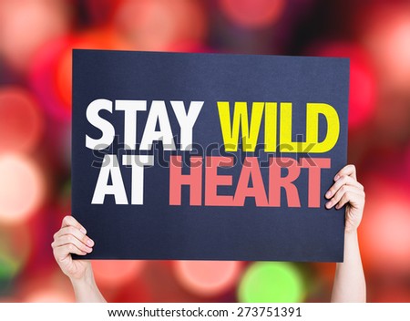 Stay Wild At Heart card with bokeh background