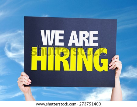 We Are Hiring card with sky background Royalty-Free Stock Photo #273751400