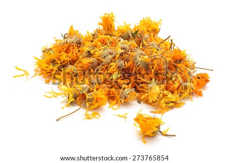 Calendula officinalis or Marigold dry tea flowers