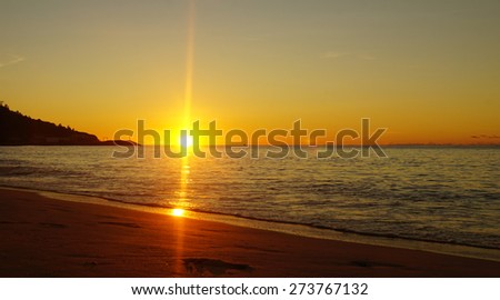 colorful sunset over the indian ocean on seychelles 