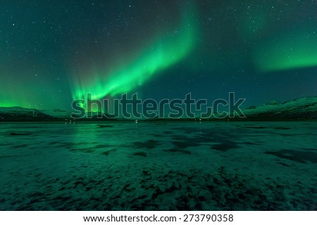 Aurora borealis, northern lights Royalty-Free Stock Photo #273790358