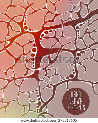 Abstract illustration. Decorative background. Floral  line elements