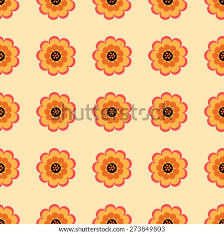 Seamless pattern of beautiful flowers on a light background heat