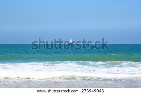 open view to calm sea landscape with crisp sky in the horizon 