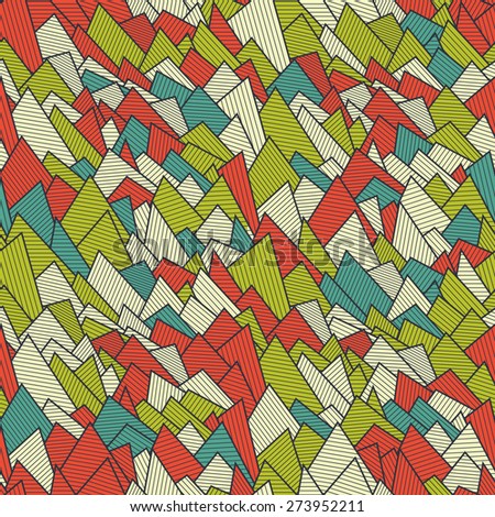 Seamless pattern with overlapping striped triangles, geometric background, wallpaper, wrapping paper, card, postcard, invitation background