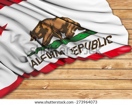 California Flag with wood