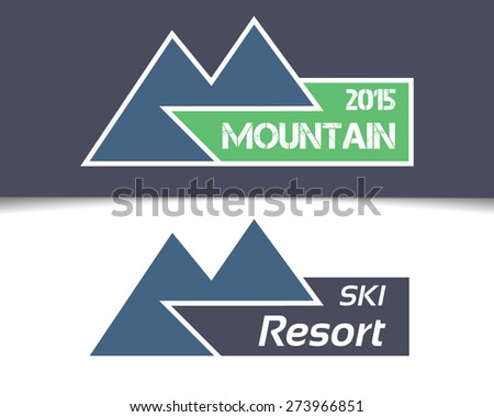 Mountain label - abstract vector illustration