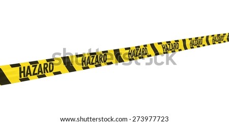 Striped HAZARD Tape Line at Angle