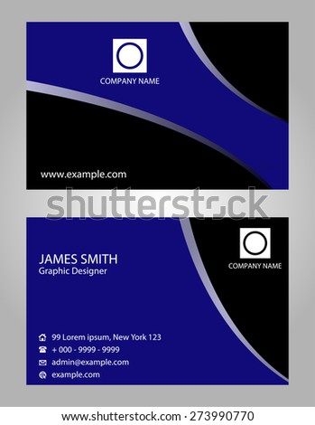 Blue and black business card 
