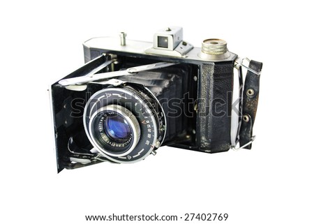Old photocamera, isolated object