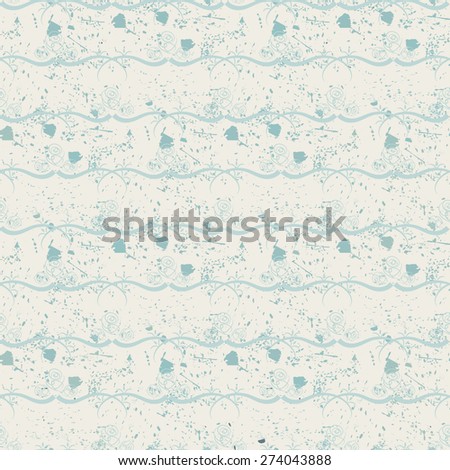 Blue roses on a blue background with spots. Abstract seamless.
