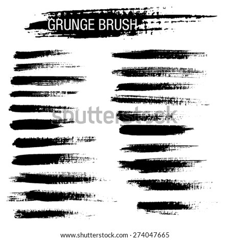 Set of Hand Drawn Grunge Brush Smears - Illustration 14