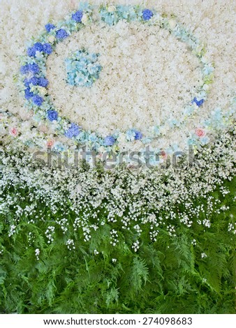 Abstract background of flowers. Close-up floral wedding backdrop