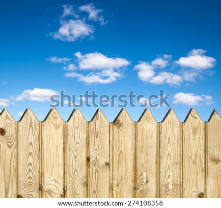 wooden fence   on sky background