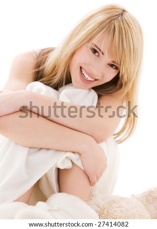 picture of beautiful teenage girl in bed
