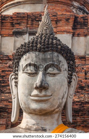 Buddha face in Wat Chaiwatthanaram, Ayutthaya, Thailand