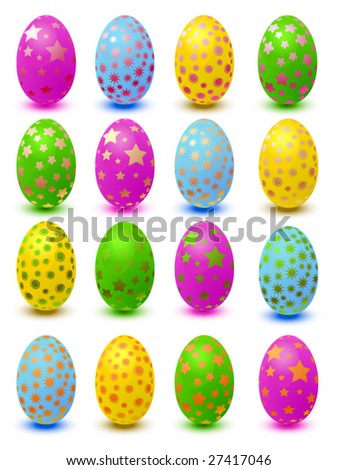 Set easter eggs. Vector Illustration