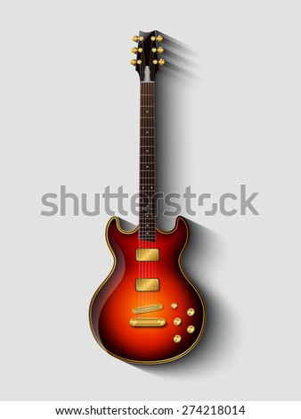 electric guitar isolated light and shadow vector gold classic