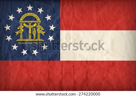 Georgia flag on paper texture,retro vintage style
