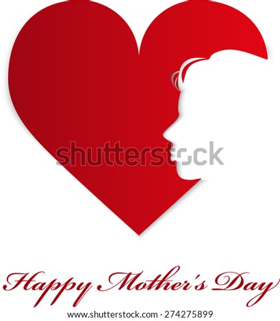 Happy Mother's Day - Lovely Greeting Card with silhouette of woman 