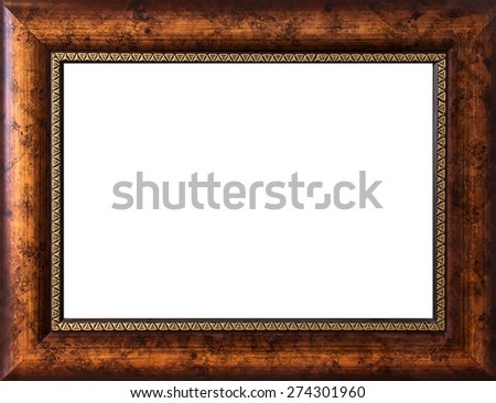 gold  photo frame isolated on white background