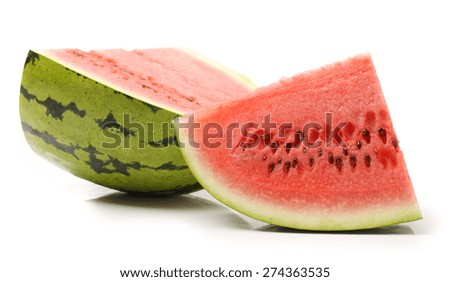 Ripe sweet watermelon isolated on white