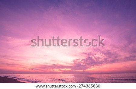 Beautiful sunrise sky in purple filter. Royalty-Free Stock Photo #274365830