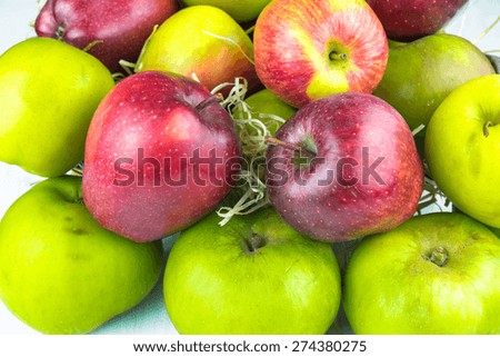 Variety of apples - background