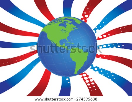 American Globe with Inspirational Background - Vectos