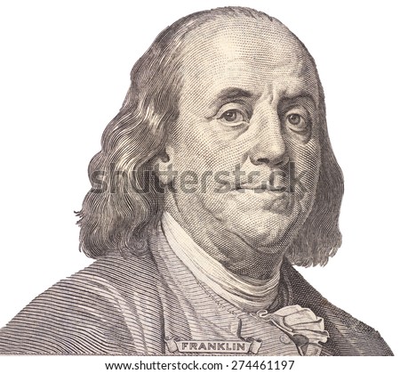 Portrait of  U.S. president Benjamin Franklin Royalty-Free Stock Photo #274461197
