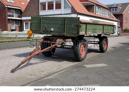 Horse trailer on Juist, car free island in Germany