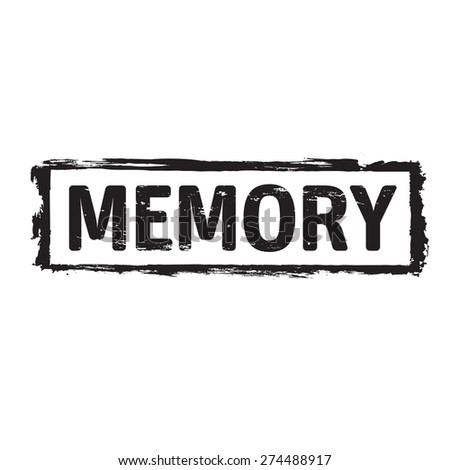 Black vector grunge stamp MEMORY