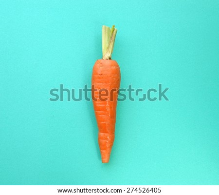 Carrot on blue background (pop art style)