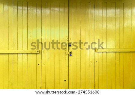 Wooden yellow door background