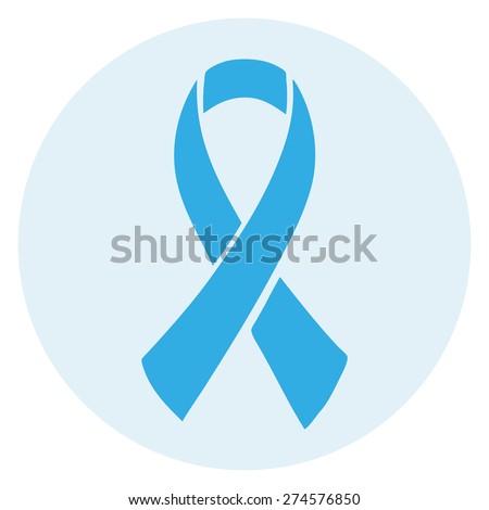 Light Blue Awareness Ribbon, Vector Illustration. 