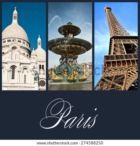 Different vieuw of Paris collage