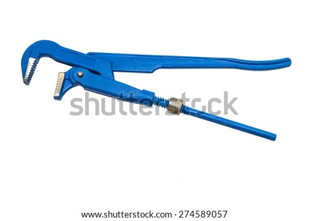 blue fitter key isolated on white background